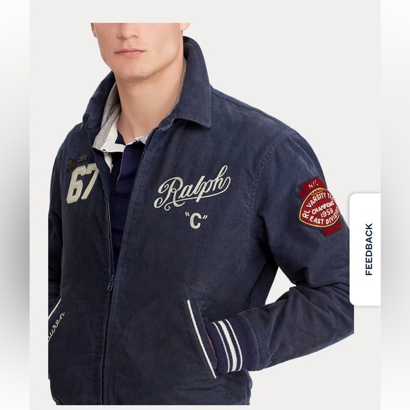 Embroidered Corduroy Jacket -Norfolk Blue - Picture 5 of 15